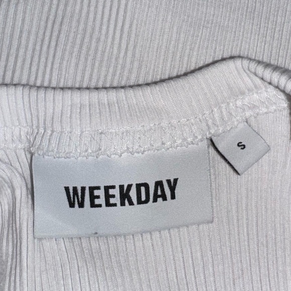 Weekday White Ribbed Crop Tank - Picture 7 of 7